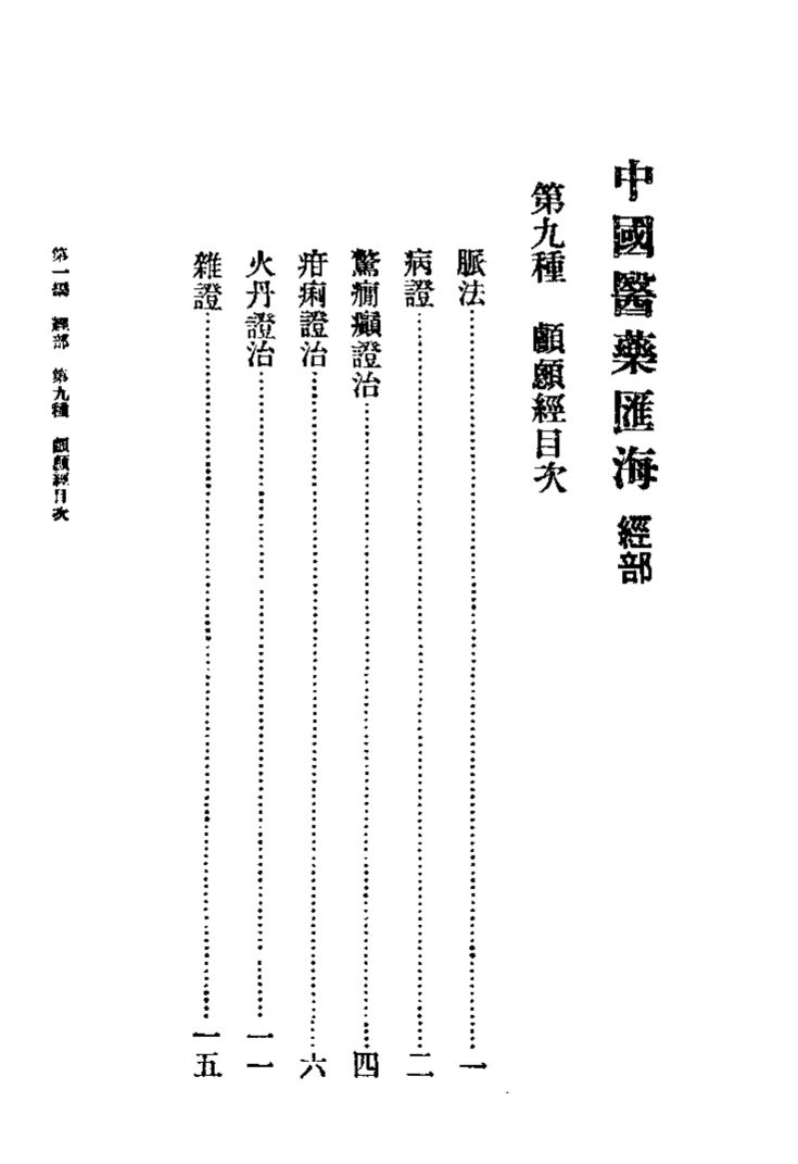 中国医药汇海  14  第九种  颅？经目次